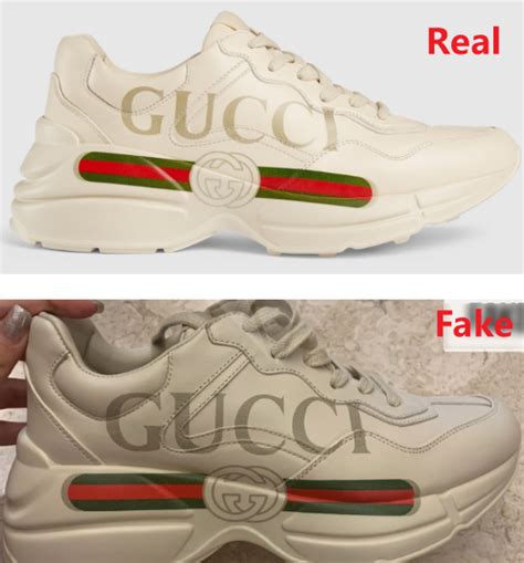 gucci gg rhyton sneakers real vs fake